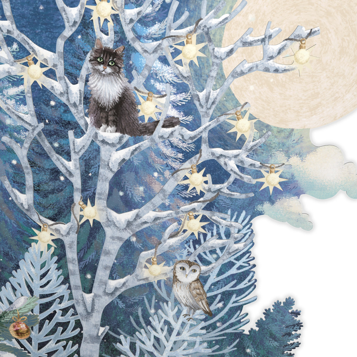 "Cat's Christmas Tree" - Top of the World Christmas Card
