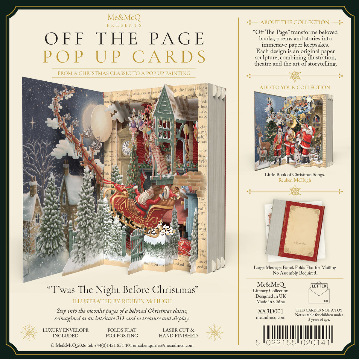 "Twas The Night Before Christmas" Pop Up Christmas Card - Off The Page