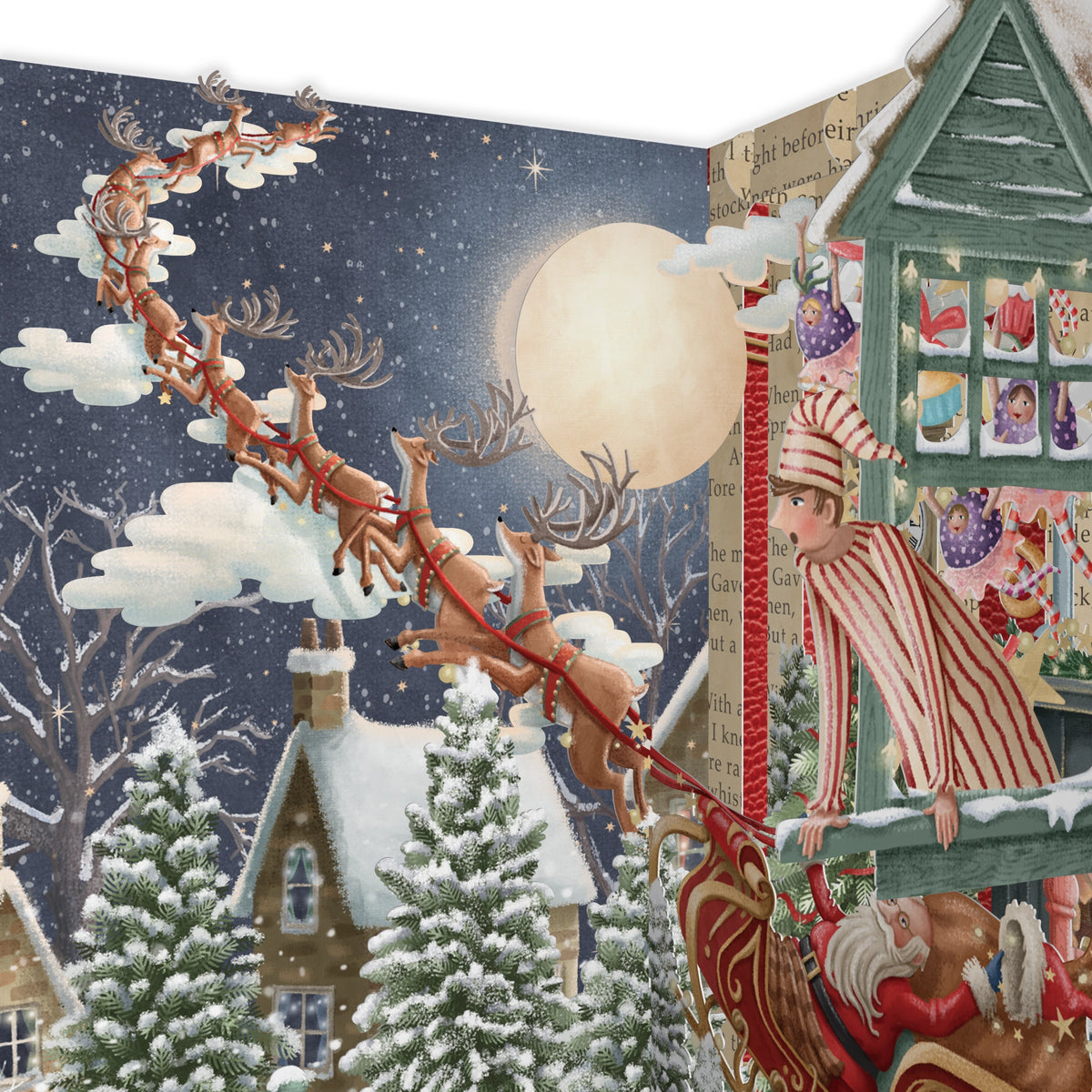 "Twas The Night Before Christmas" Pop Up Christmas Card - Off The Page