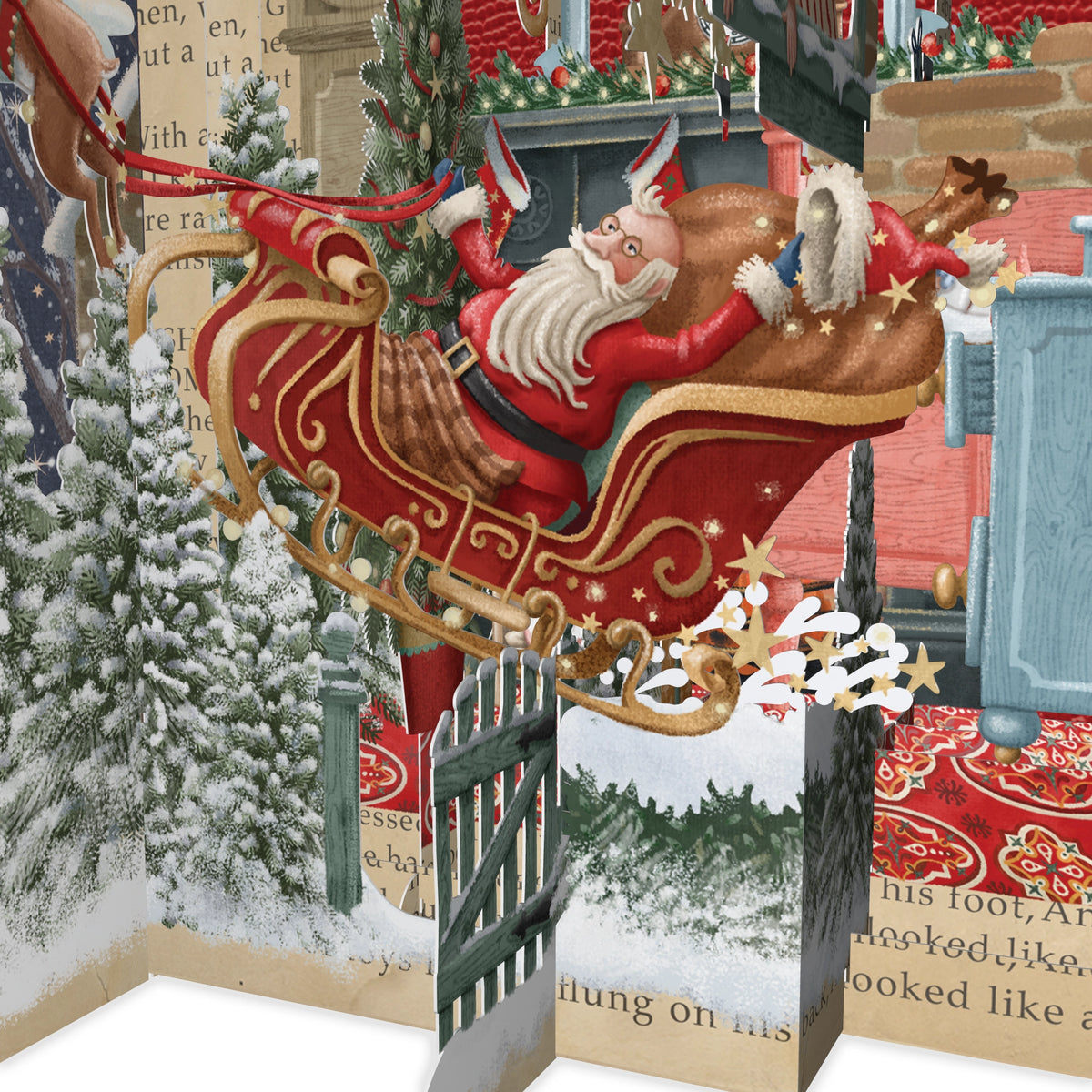 "Twas The Night Before Christmas" Pop Up Christmas Card - Off The Page