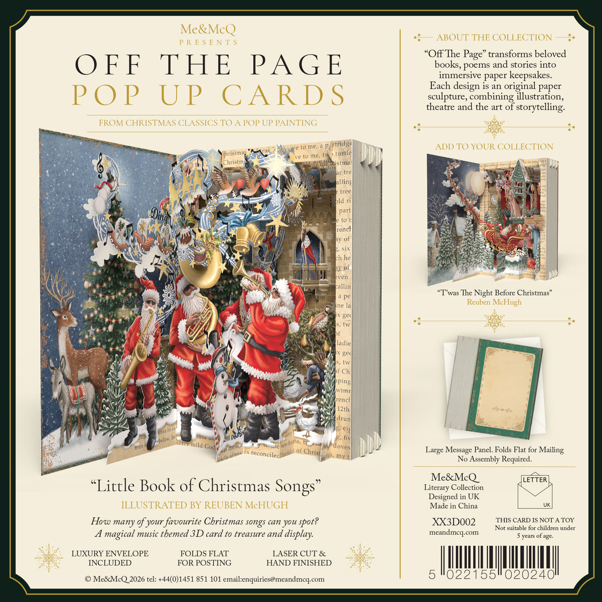 "Christmas Songs" Pop Up Christmas Card - Off The Page