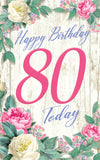 "80 Today Flower Cage" - 3D Pop Up Greetings Card
