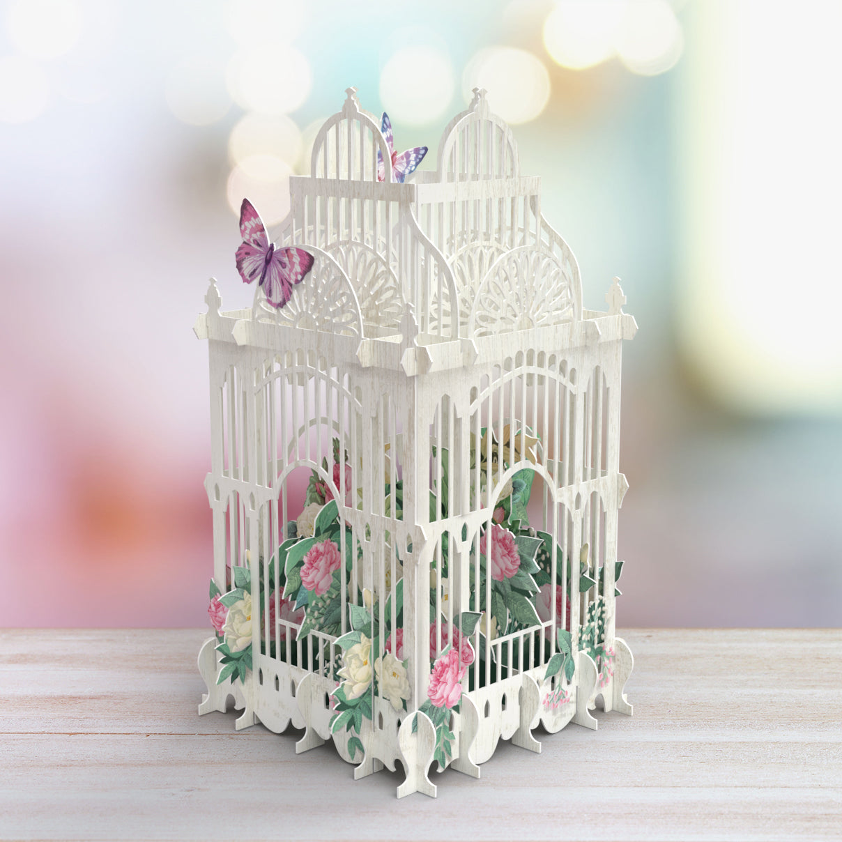 &quot;100 Today Flower Cage&quot; - 3D Pop Up Greetings Card