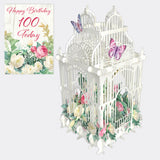 "100 Today Flower Cage" - 3D Pop Up Greetings Card