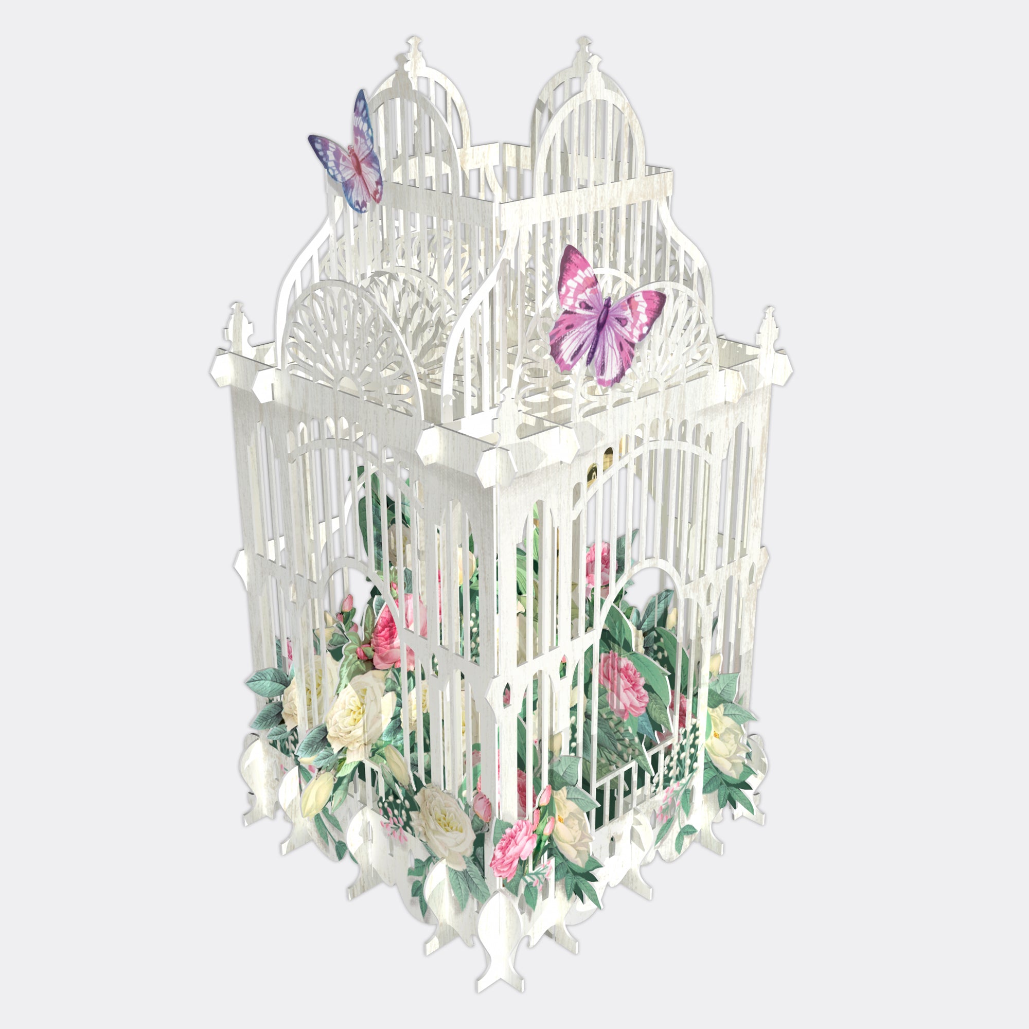 Birdcage &amp; Flower POP UP Card