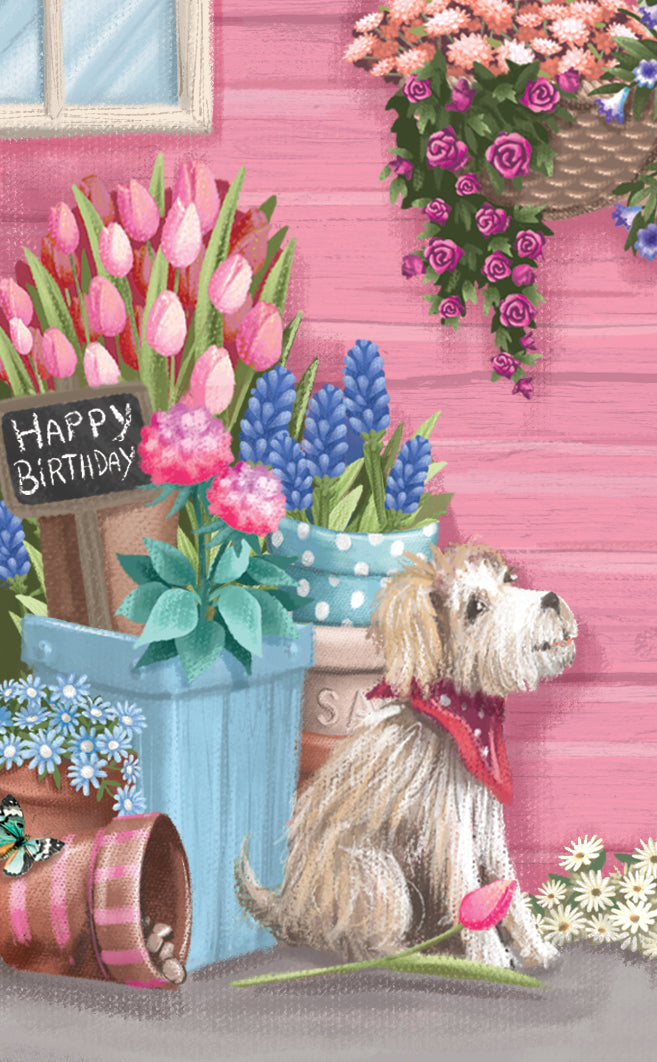 &quot;The Flower Seller&#39;s PINK Bicycle&quot; - 3D Pop Up Greetings Card