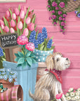 "The Flower Seller's PINK Bicycle" - 3D Pop Up Greetings Card