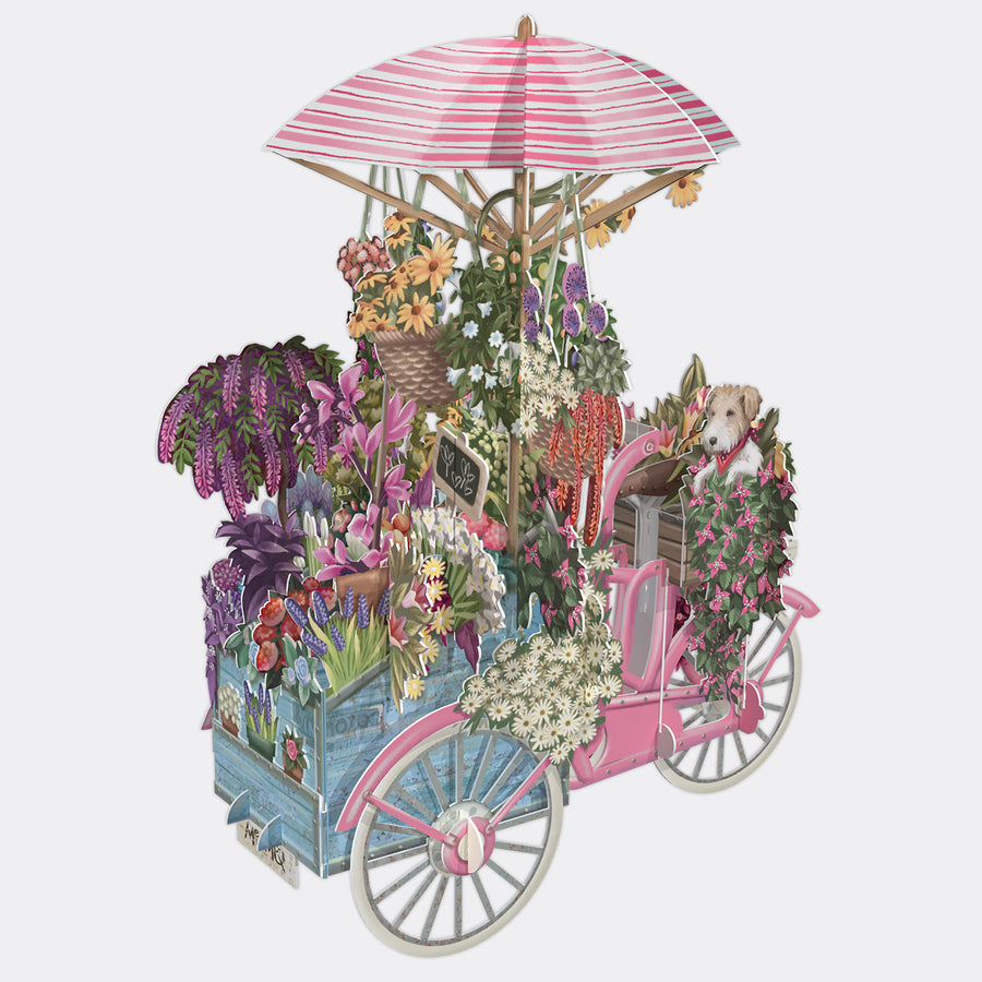 Flower Vendor's Bicycle 3D POP UP Card