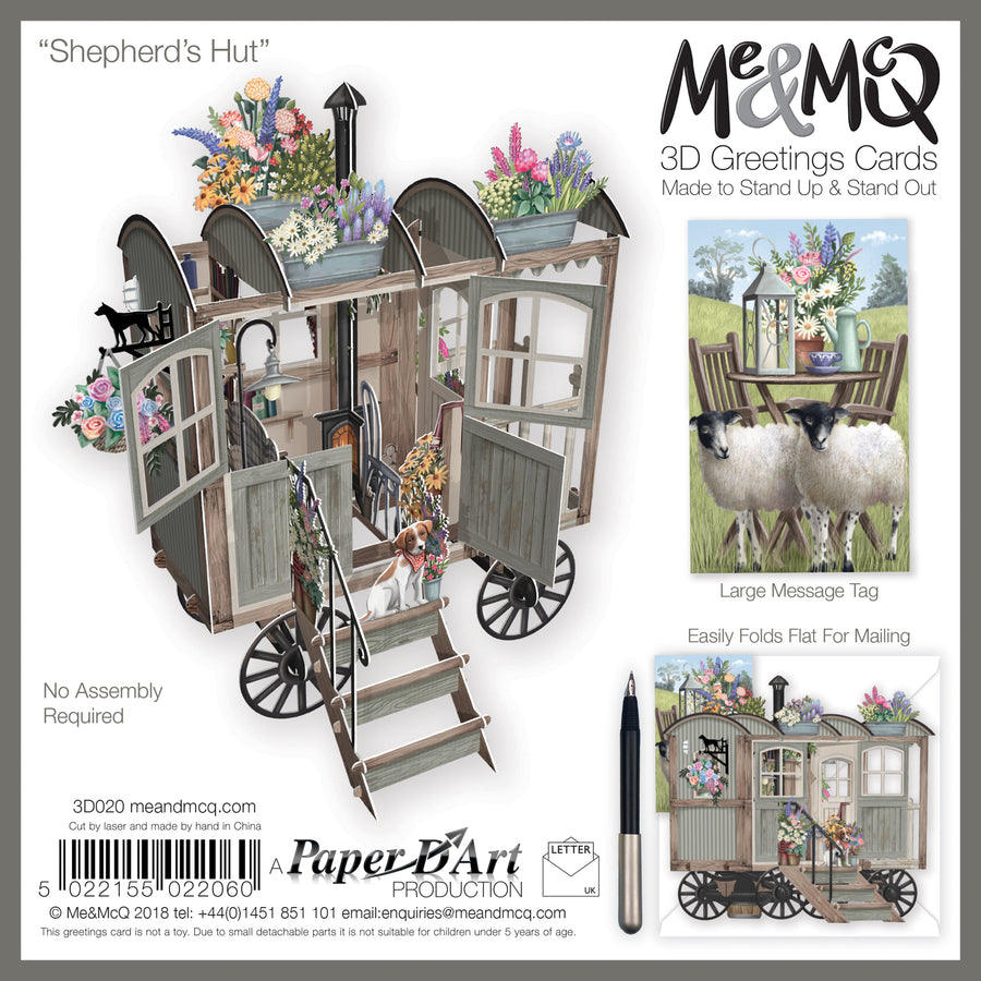 3D Pop Up Shepherd's Hut Card