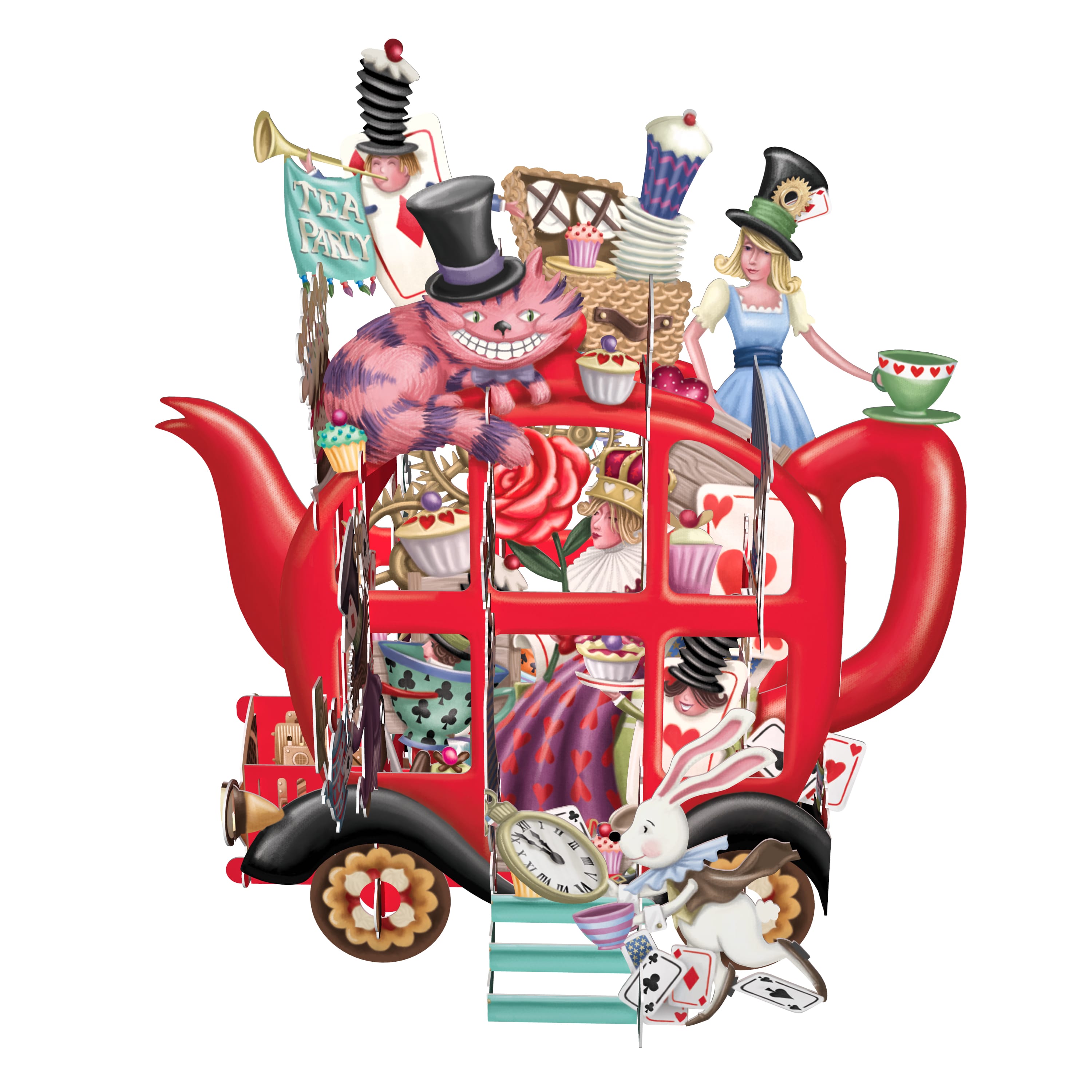 Alice&#39;s Teapot 3D Pop Up Card