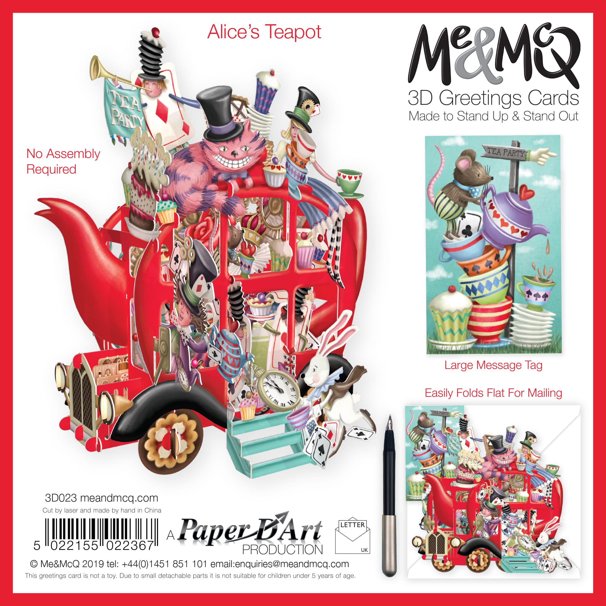 Alice&#39;s Teapot 3D Pop Up Card