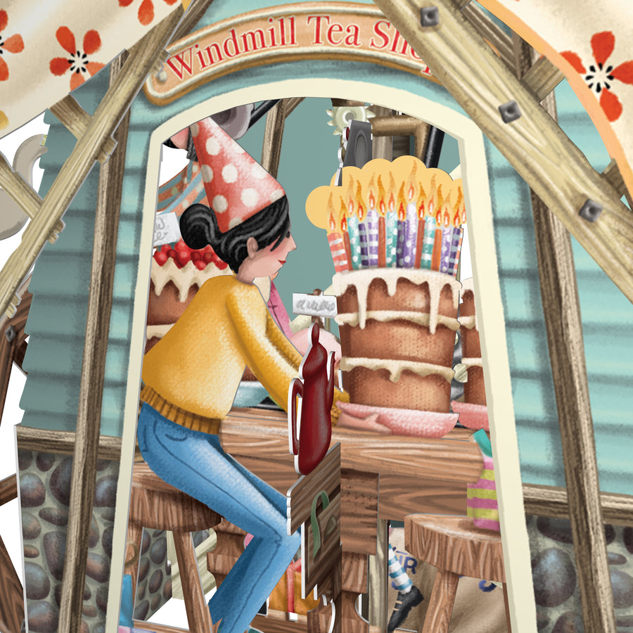 "The Windmill Tea Shop" - 3D Pop Up Greetings Card