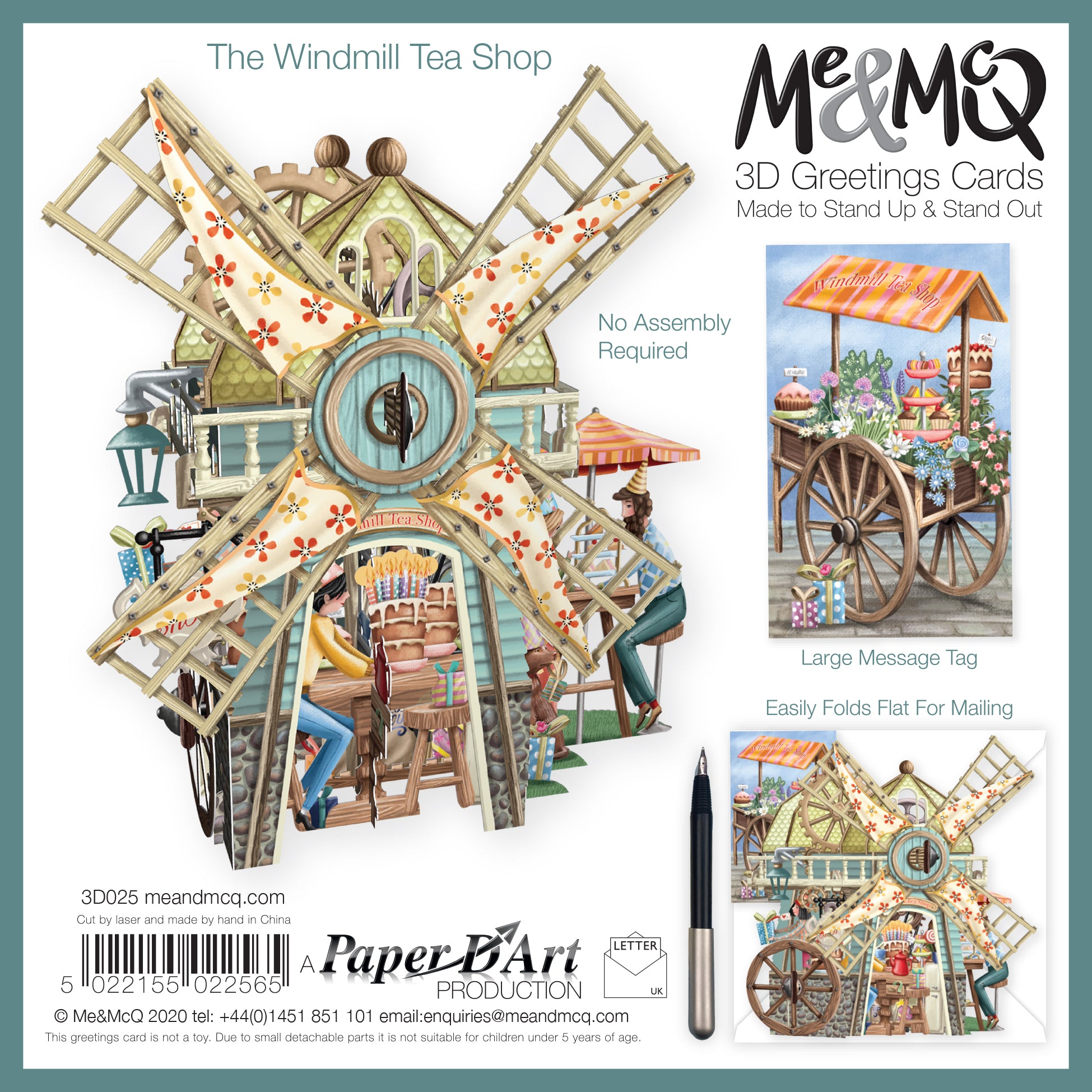 &quot;The Windmill Tea Shop&quot; - 3D Pop Up Greetings Card