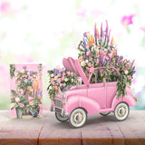 "The Pink Flower Car" - 3D Pop Up Greetings Card