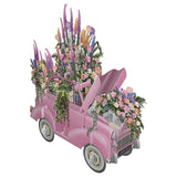 "The Pink Flower Car" - 3D Pop Up Greetings Card