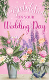 "The Pink Flower Car Wedding" - 3D Pop Up Greetings Card