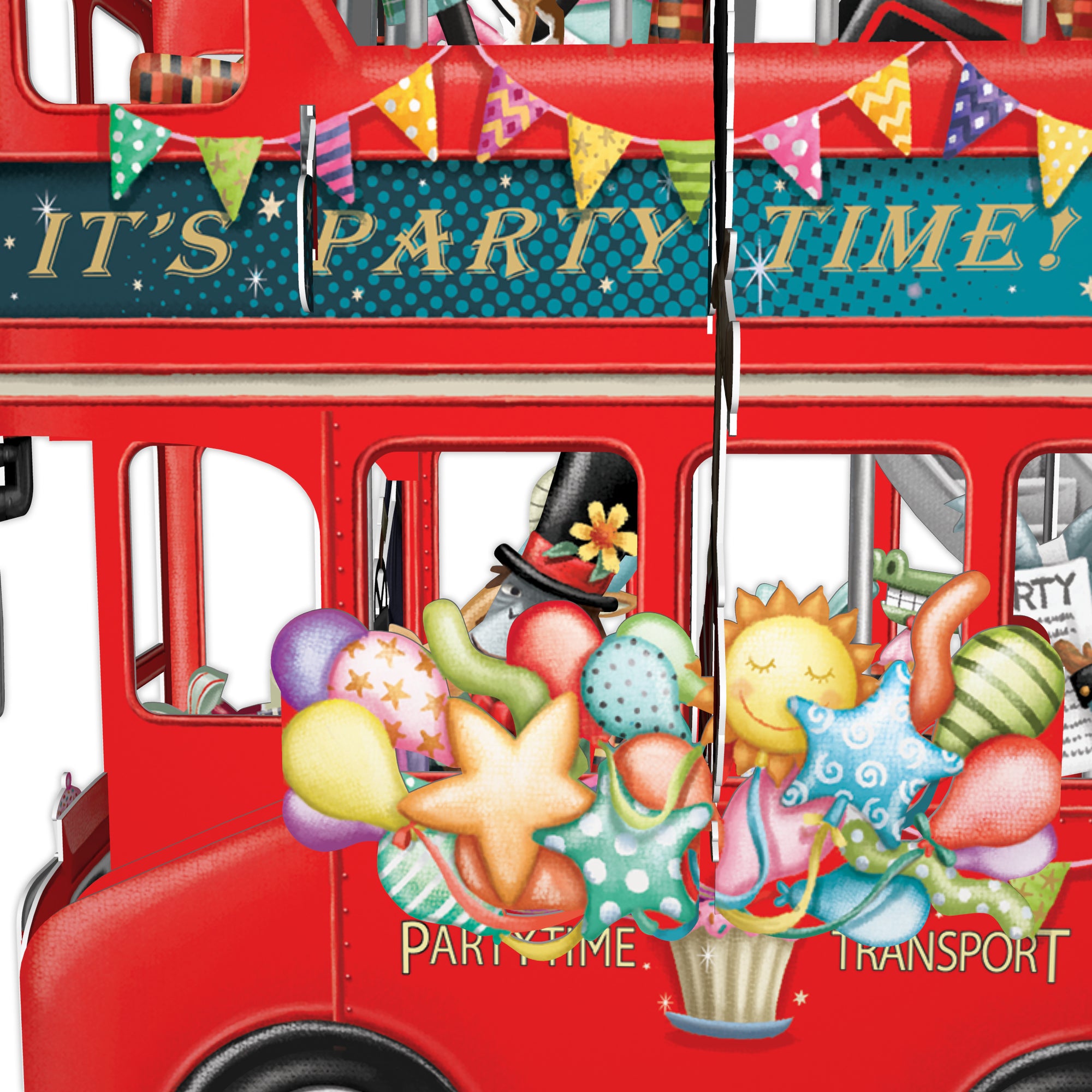&quot;The Party Bus&quot; - 3D Pop Up Greetings Card