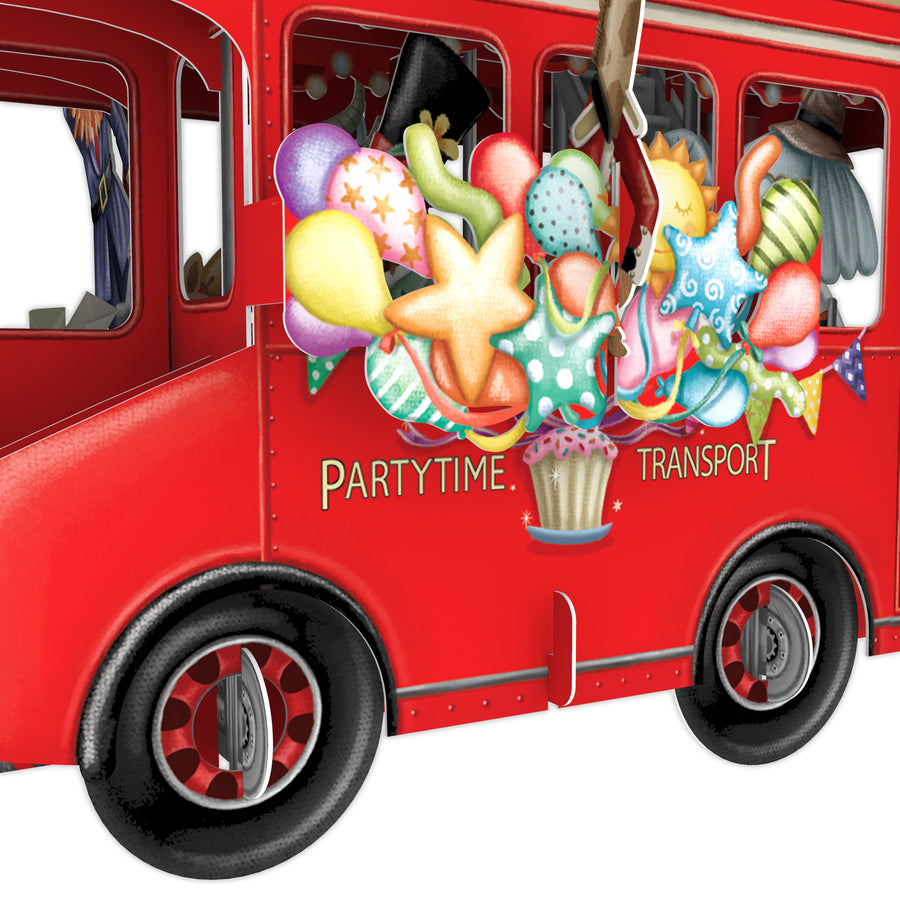 "The Party Bus" - 3D Pop Up Greetings Card