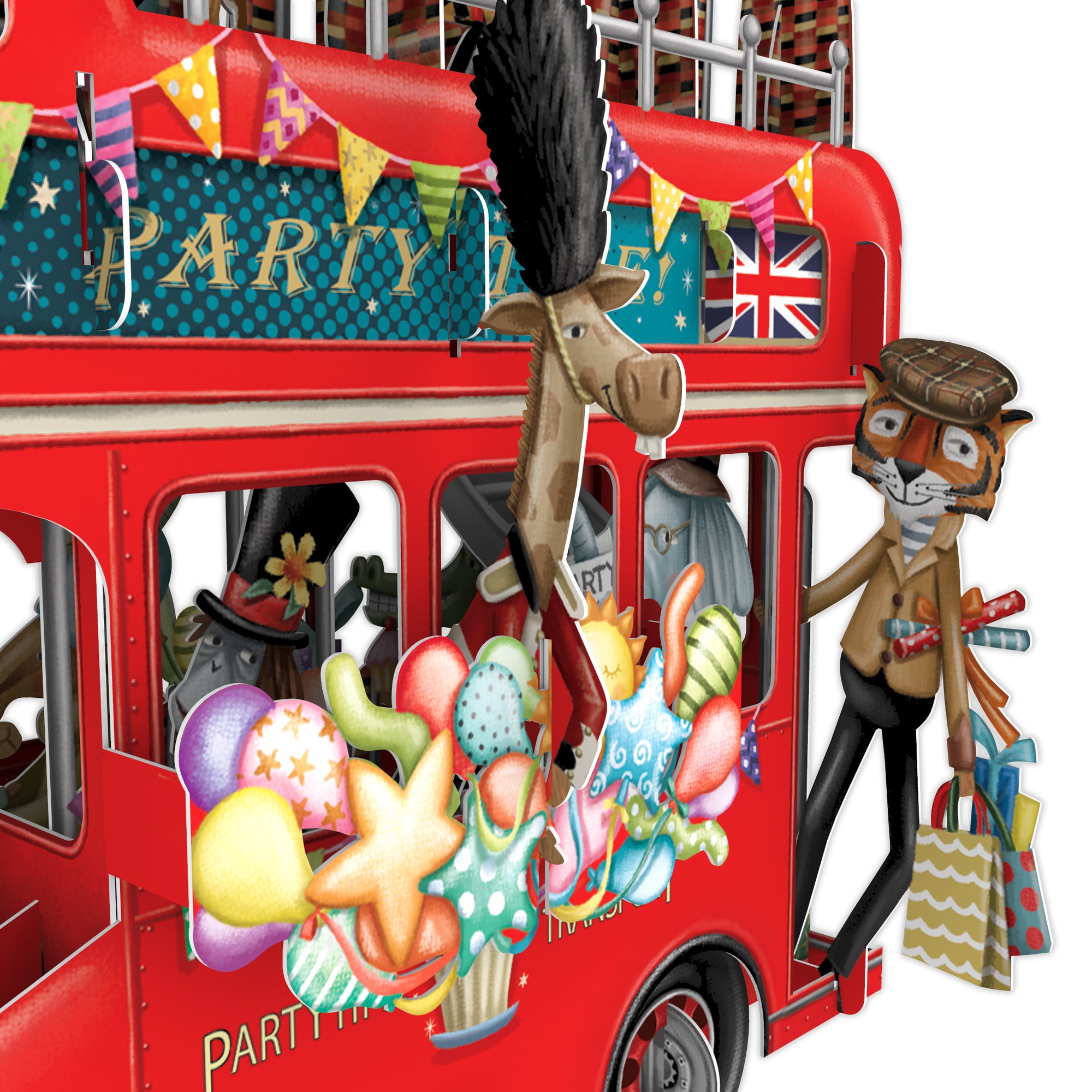 &quot;The Party Bus&quot; - 3D Pop Up Greetings Card