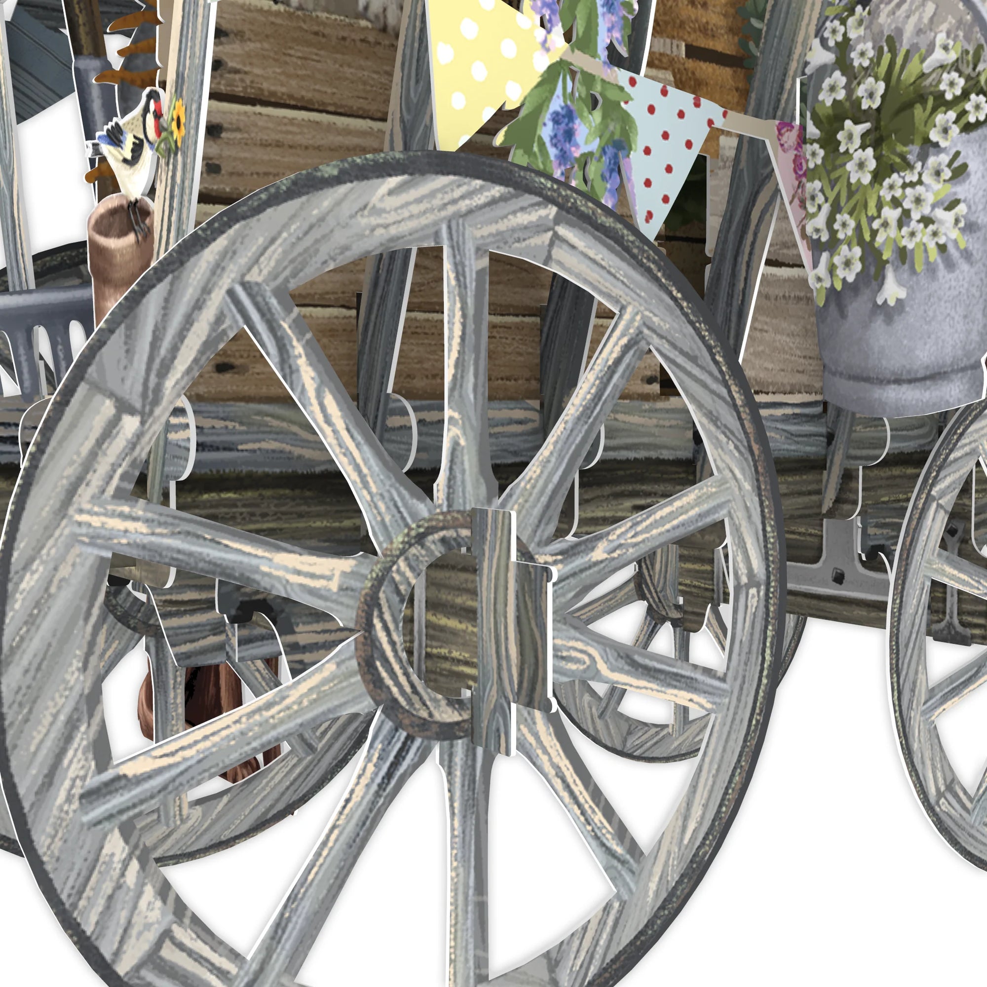 &quot;Goat Cart&quot; - 3D Pop Up Greetings Card