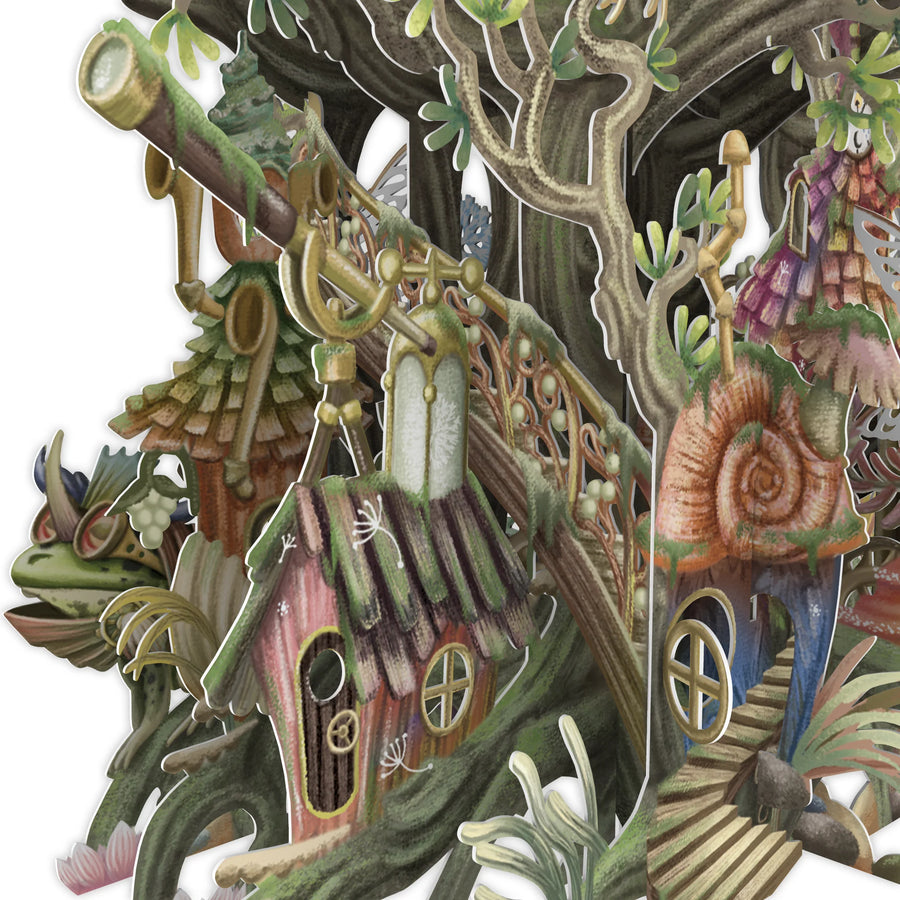 "Fairy House" - 3D Pop Up Greetings Card