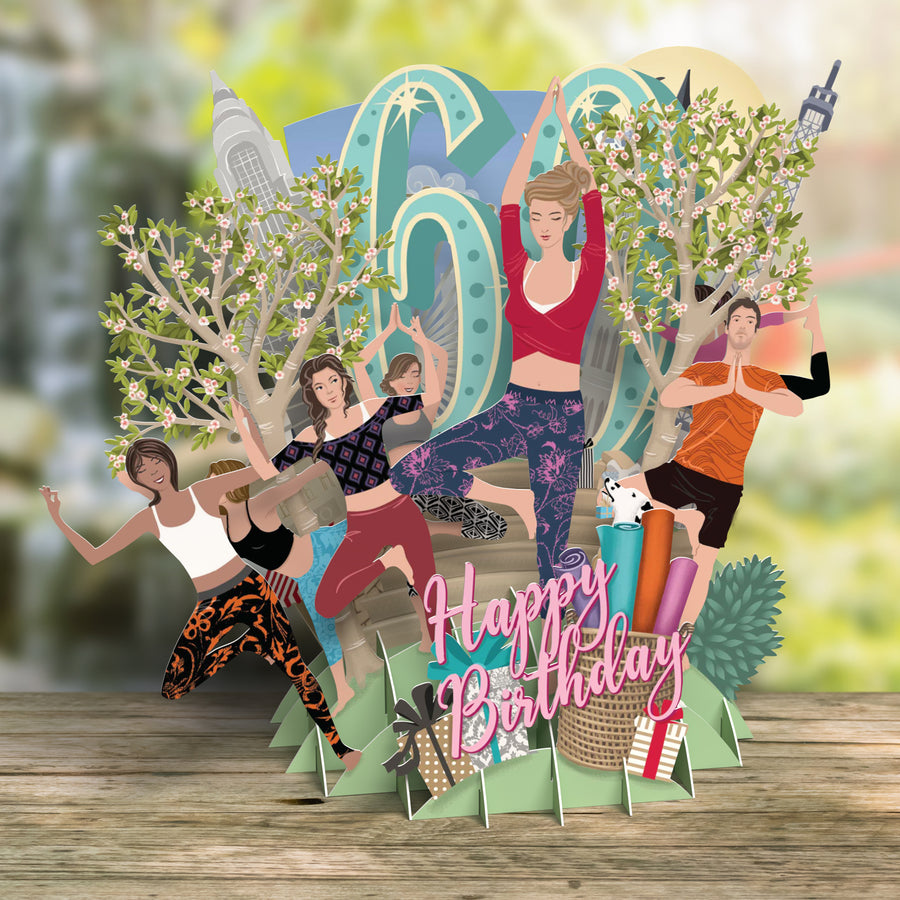 3DPop Up Card 60 Today Yoga Party TW035