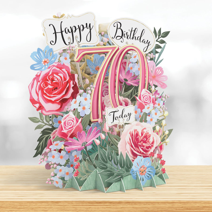 3D Pop Up Card 70 Today TW041
