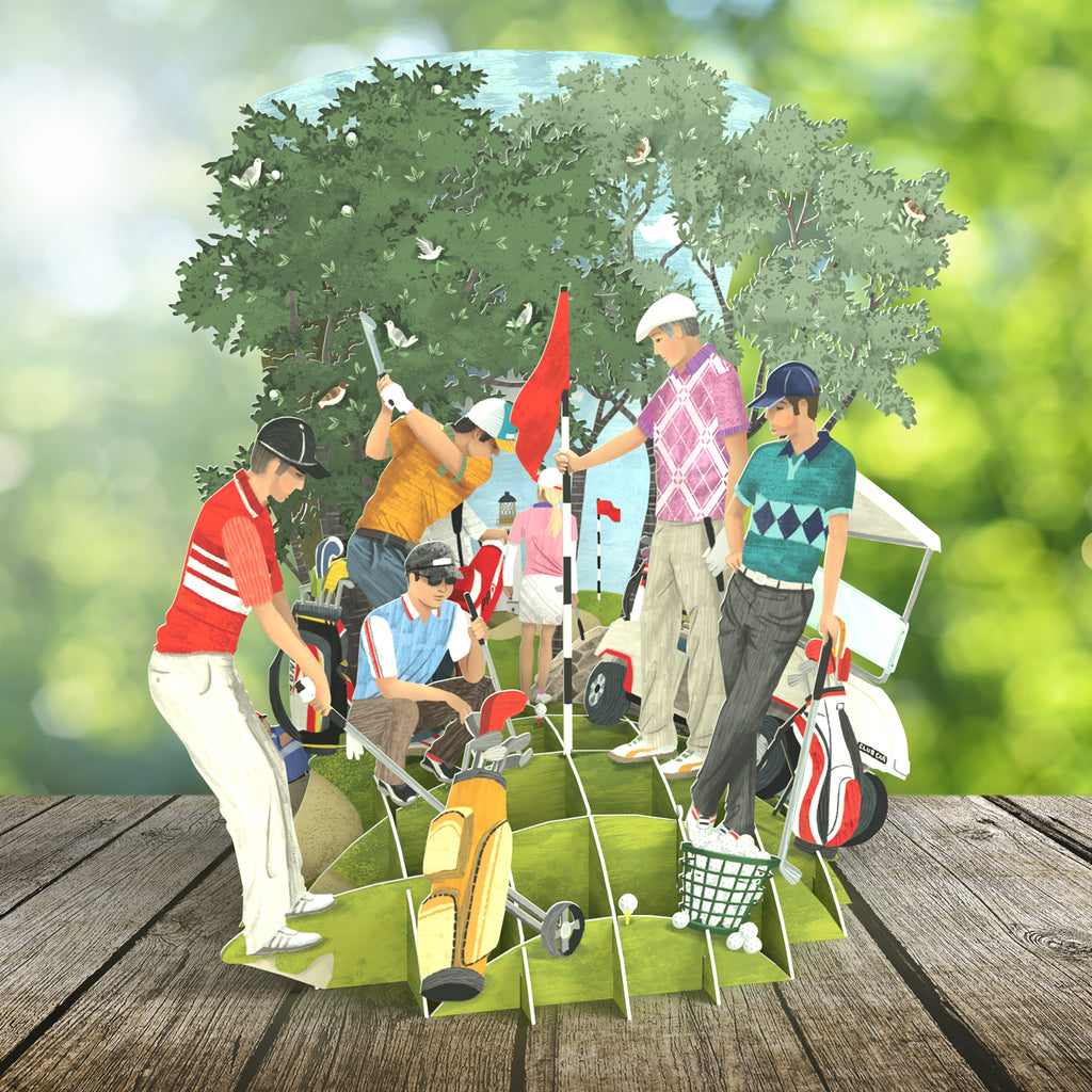 Me&McQ 3D Card Golfers Pop Up Card 