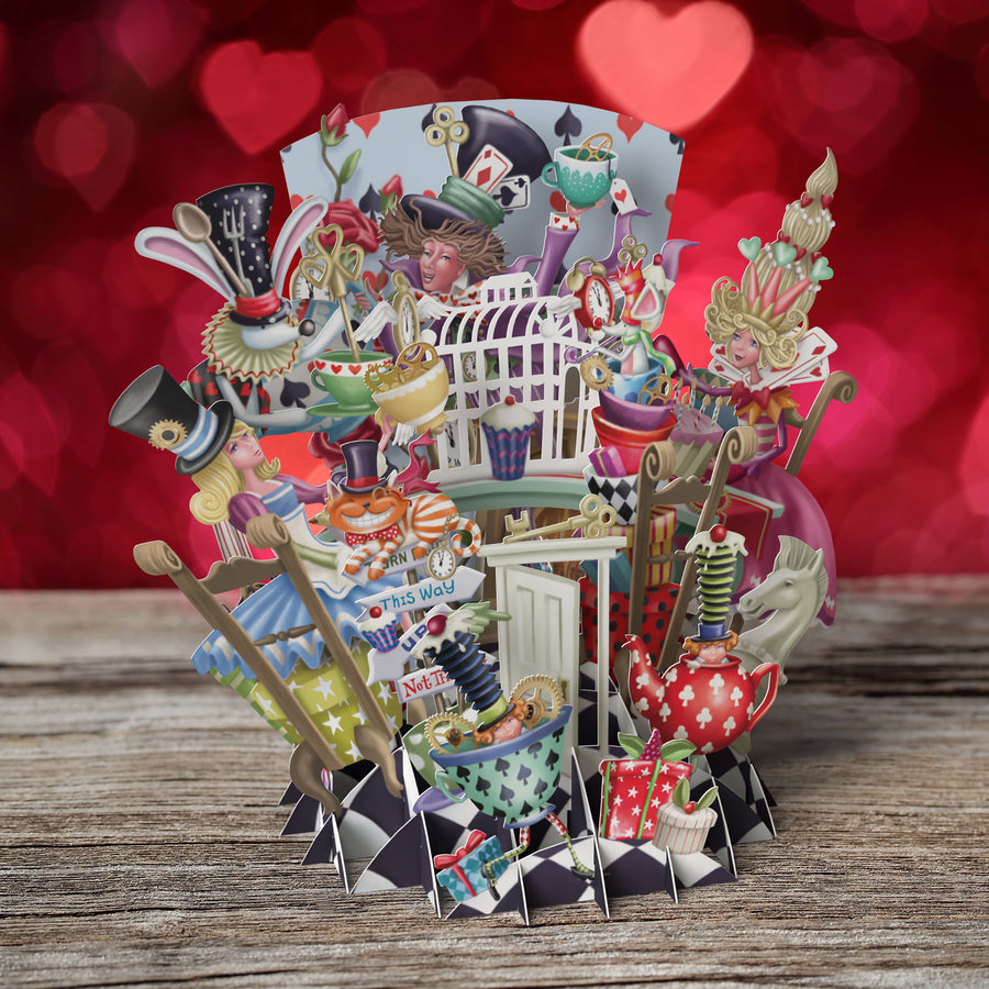 Me&McQ 3D Card Alice in Wonderland Party Time  Pop Up Card