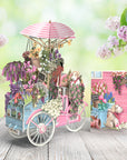 3D Pop Up Card Pink Flower Bicycle 3D009