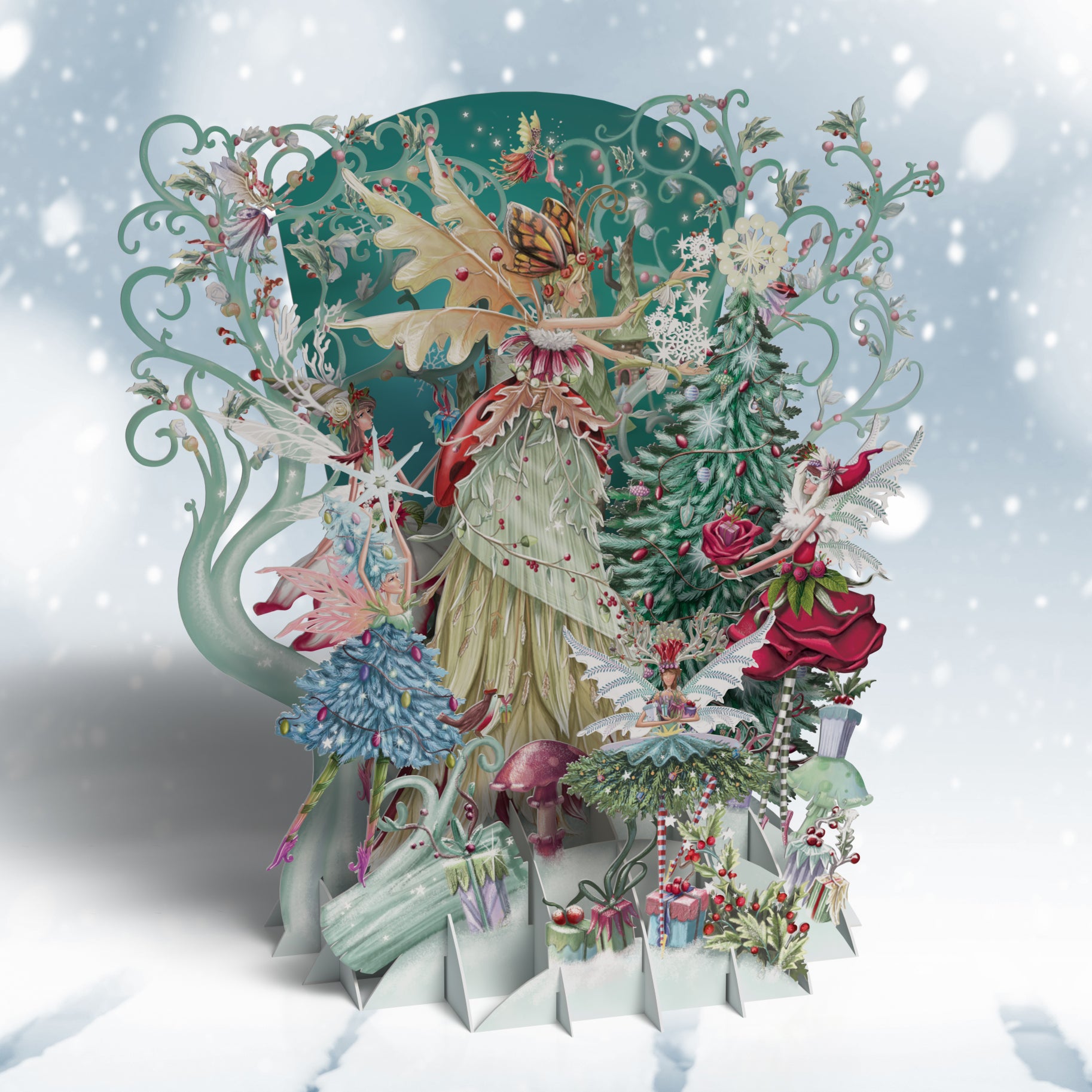 Me&McQ 3D Card Pop Up Christmas Card Fairy Queen