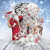 3D Pop Up Christmas Card Santa and The Snow Queen White Magic XTW008