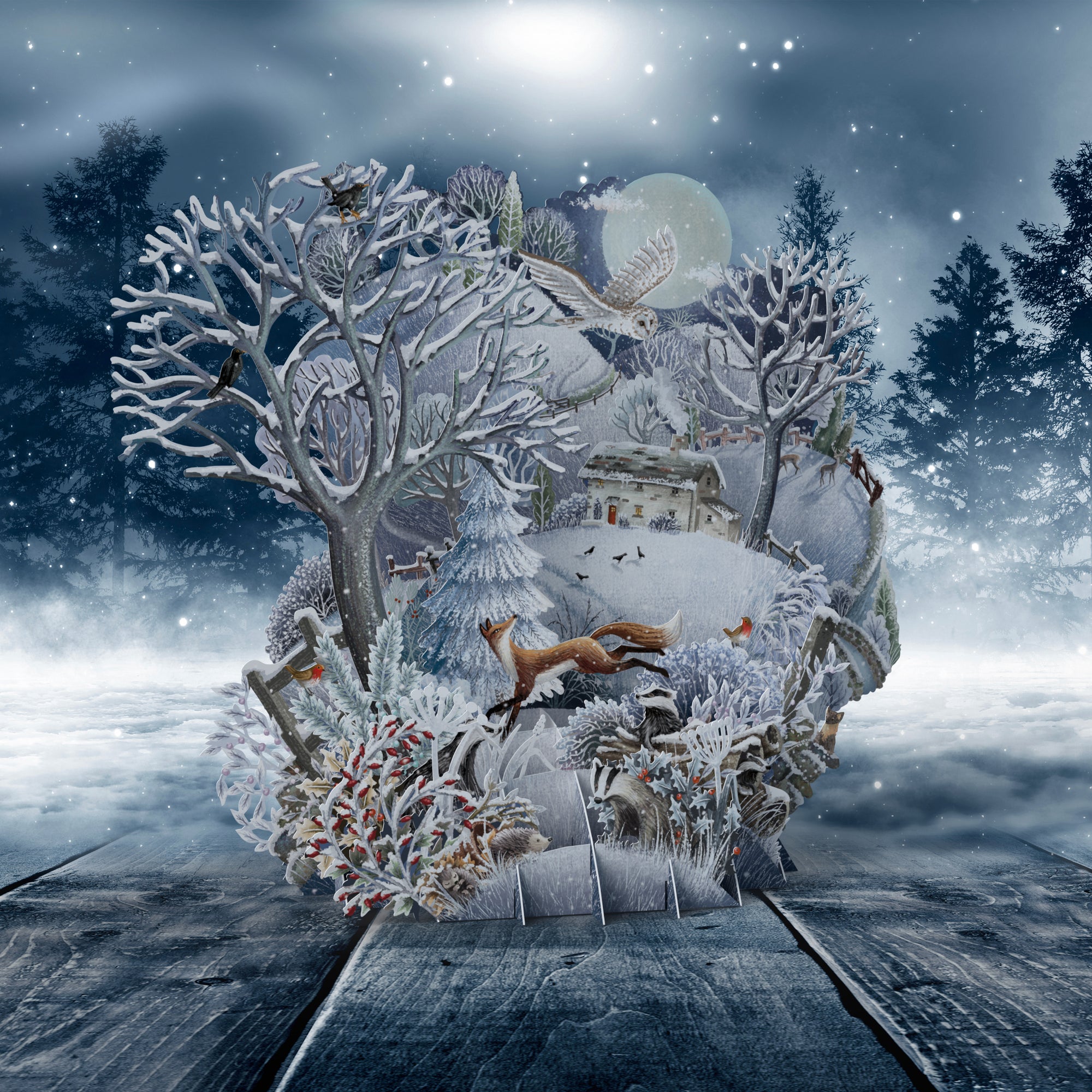 3D Pop Up Christmas Card Silent Night XTW026
