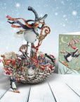 3D Pop Up Christmas Card Snowman's Umbrella