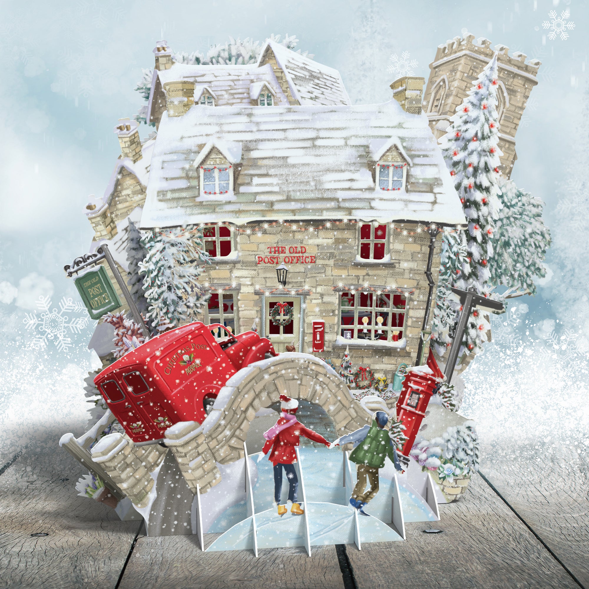 3D Pop Up Christmas Card The Old Post office XTW006