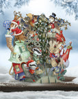 3D Pop Up Christmas Card Woodland Creatures XTW011