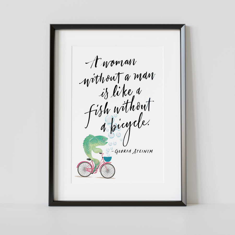 "Fish on a Bicycle" Art Poster