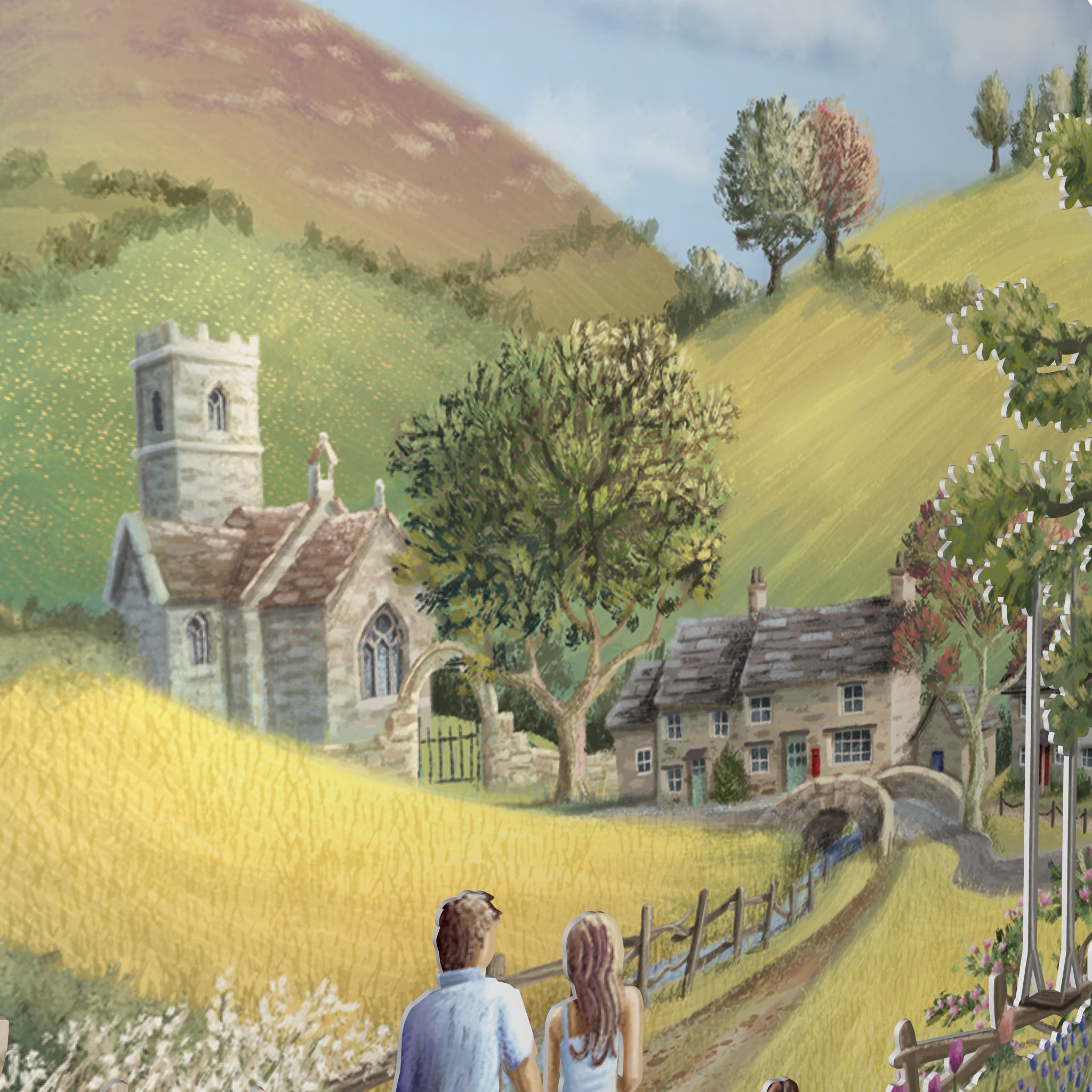 &quot;Countryside&quot; - Top of the World Pop Up Greetings Card