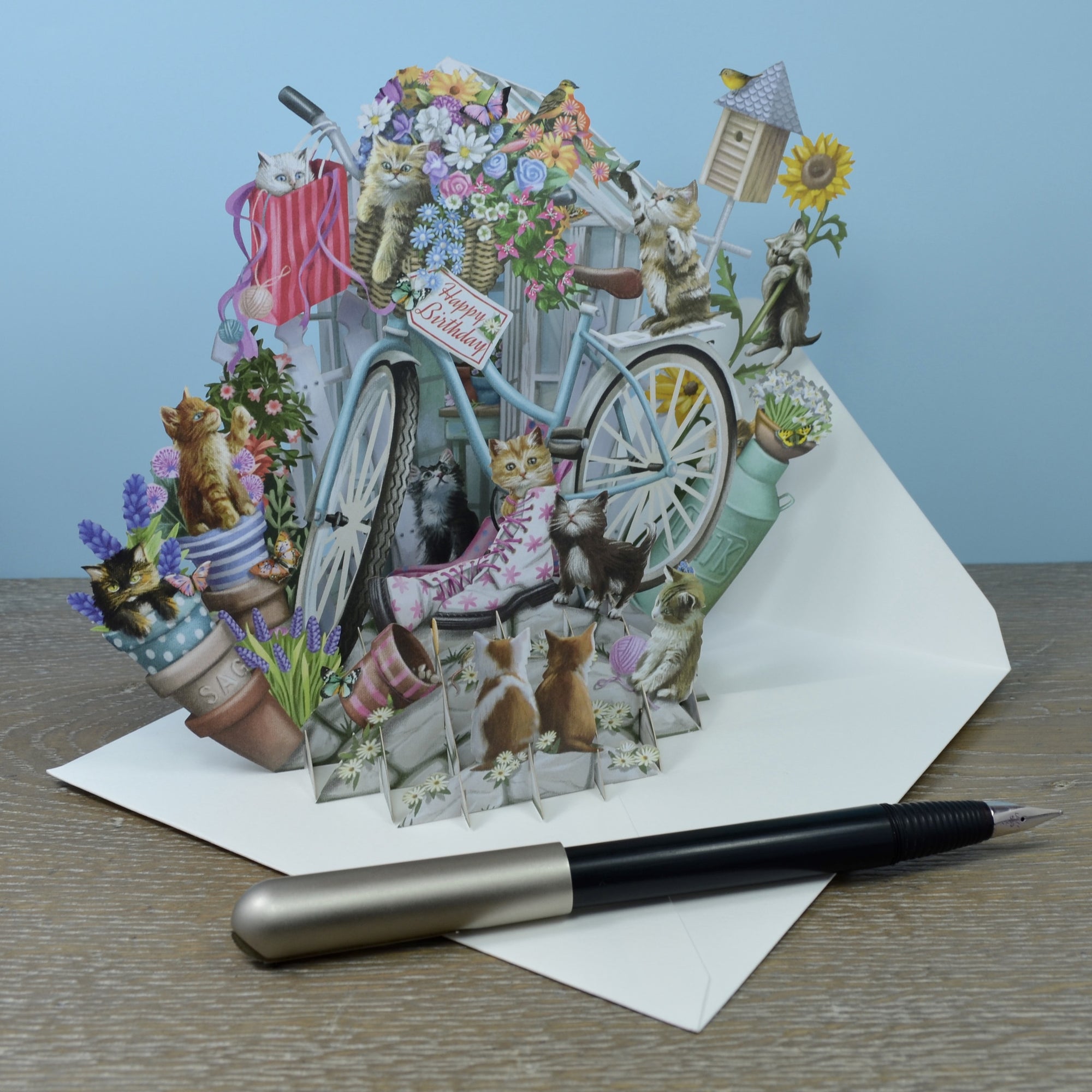 &quot;Kittens&quot; - Top of the World Birthday Pop Up Greetings Card