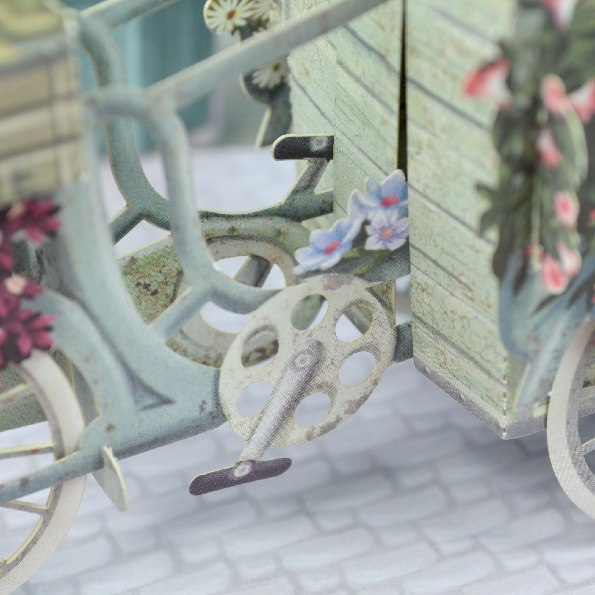&quot;The Flower Seller&#39;s Bicycle&quot; - 3D Pop Up Greetings Card