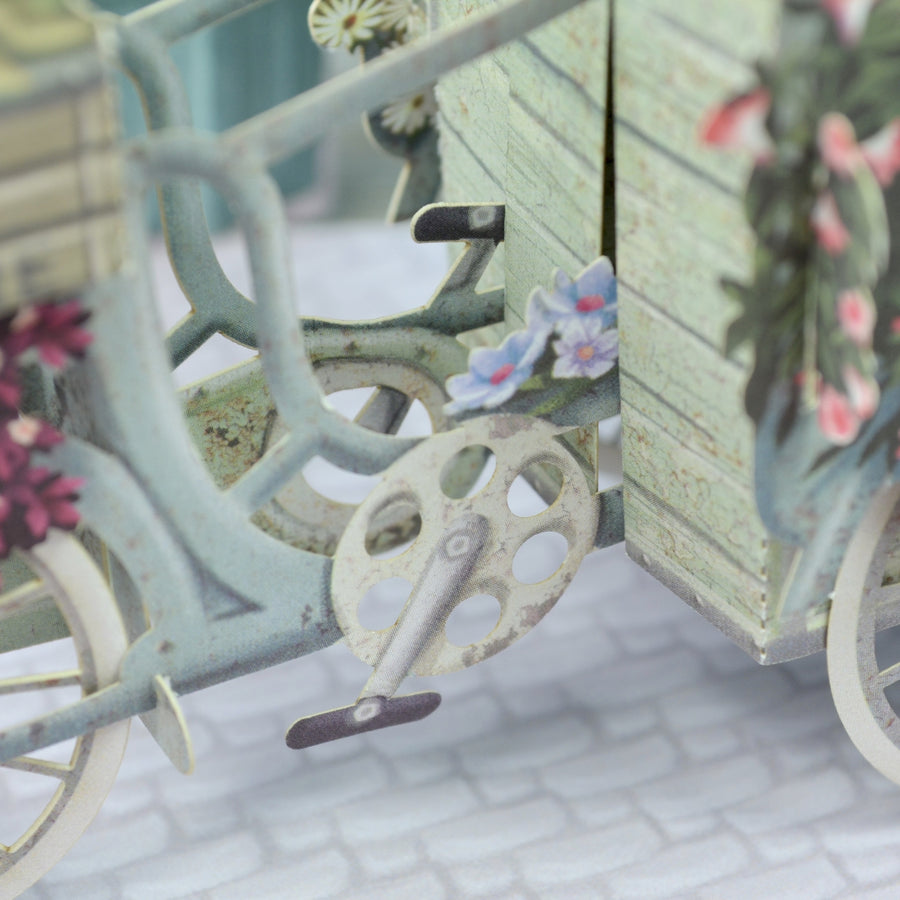 "The Flower Seller's Bicycle" - 3D Pop Up Greetings Card