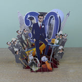 30th Birthday Man - Top of the World Pop Up Greetings Card