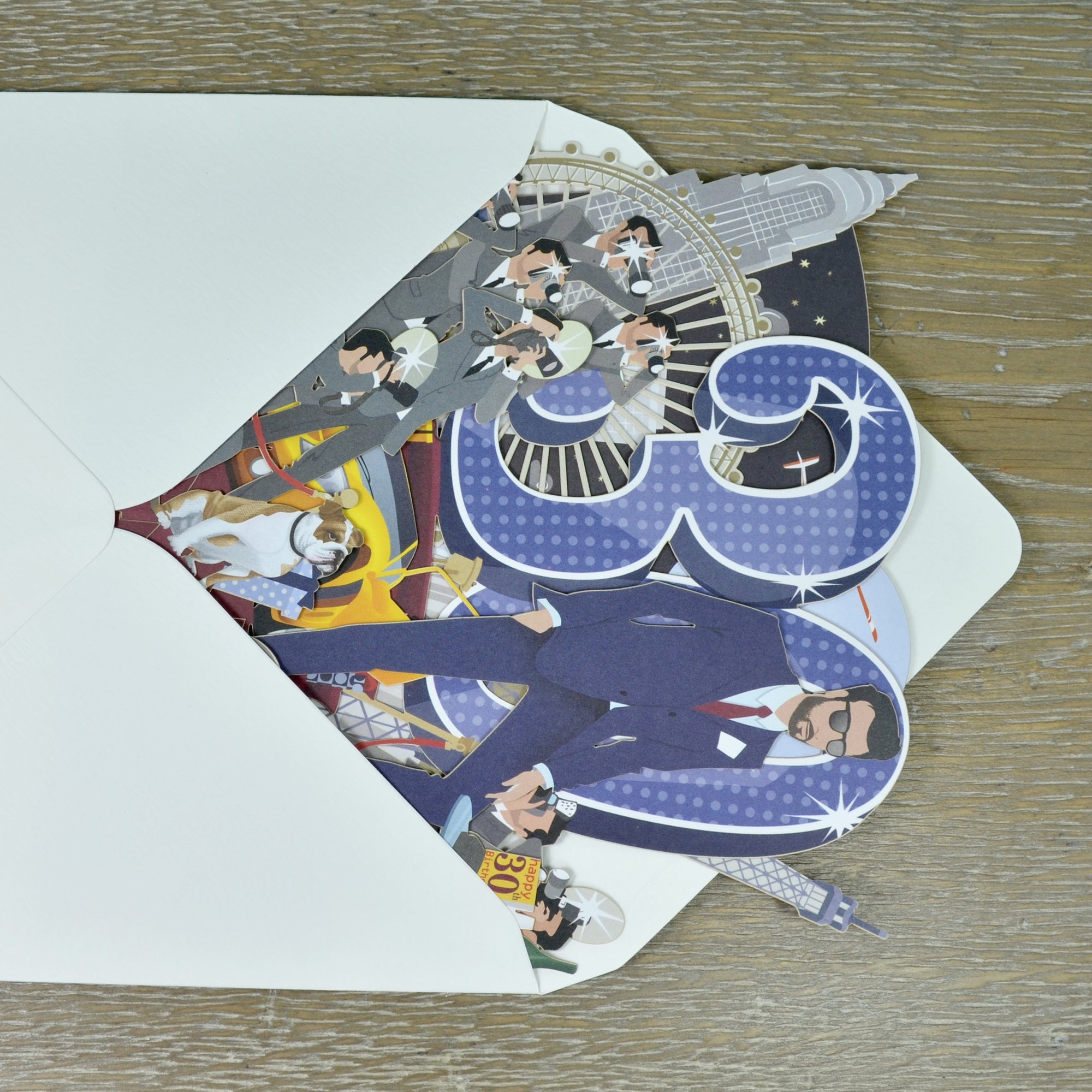 30th Birthday Man - Top of the World Pop Up Greetings Card