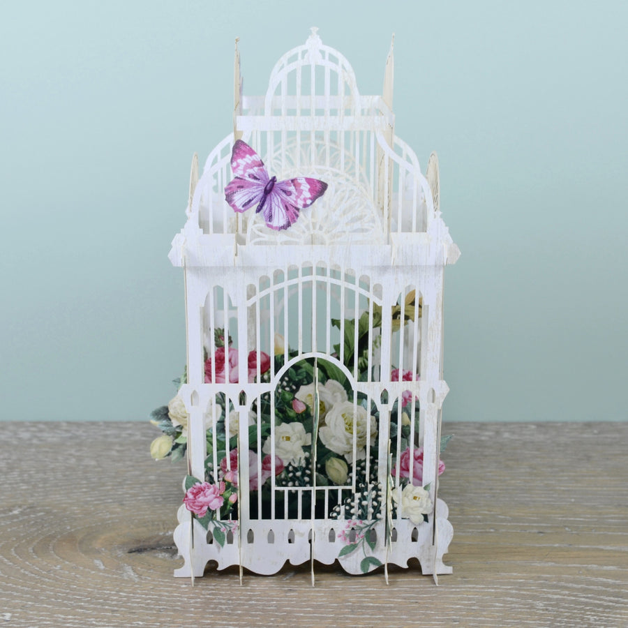 "90 Today Flower Cage" - 3D Pop Up Greetings Card
