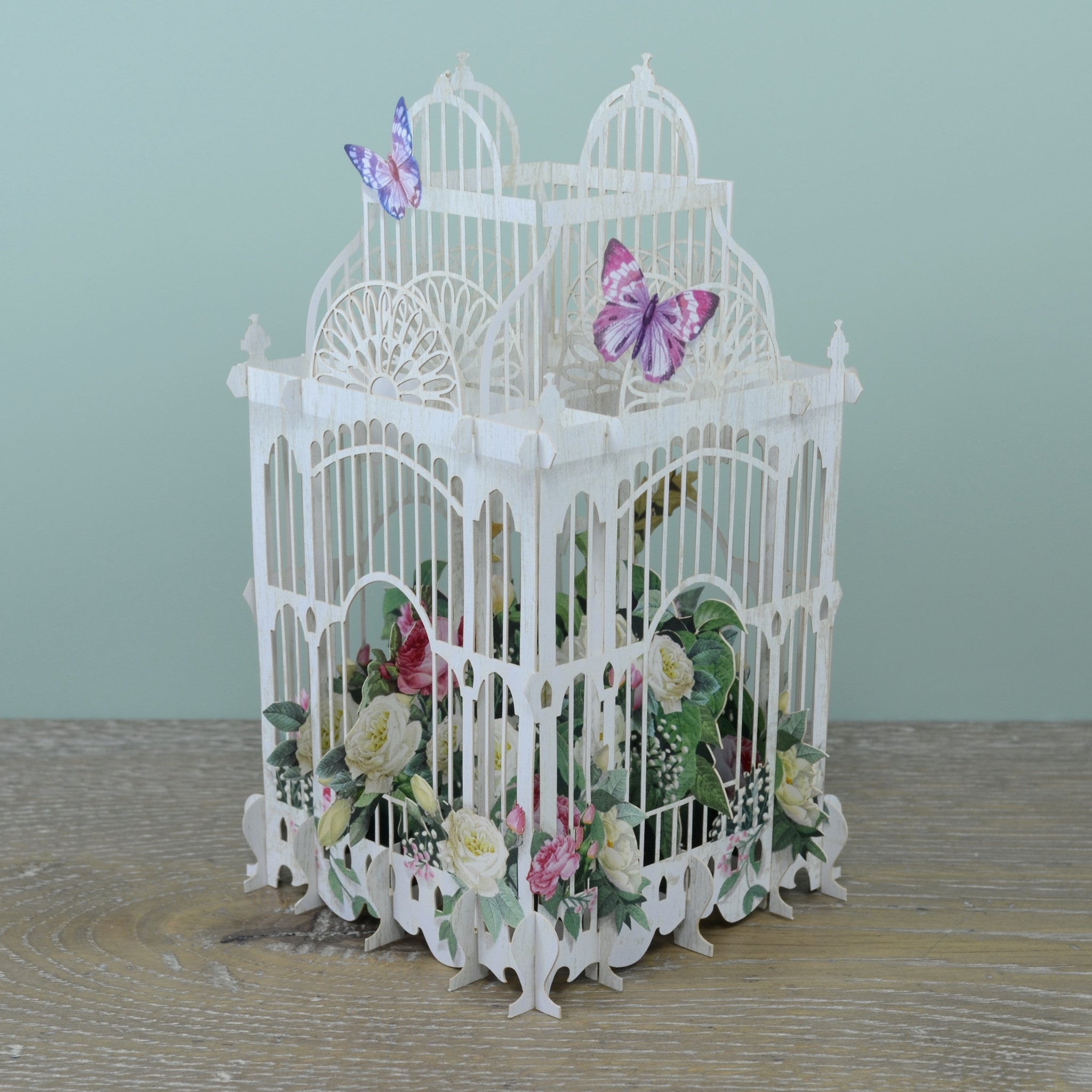 &quot;80 Today Flower Cage&quot; - 3D Pop Up Greetings Card