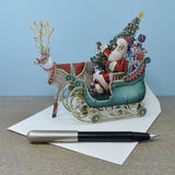 "Santa's Sleigh" - 3D Pop Up Christmas Card