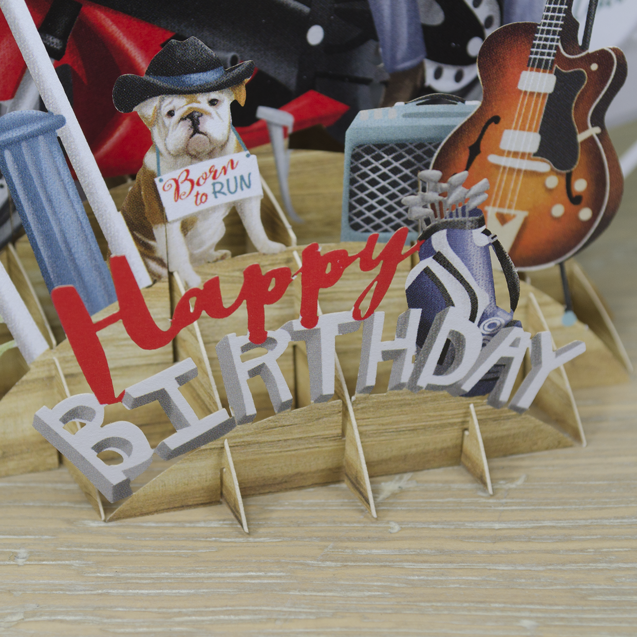 &quot;50th Birthday Man&quot; - Top of the World Pop Up Greetings Card