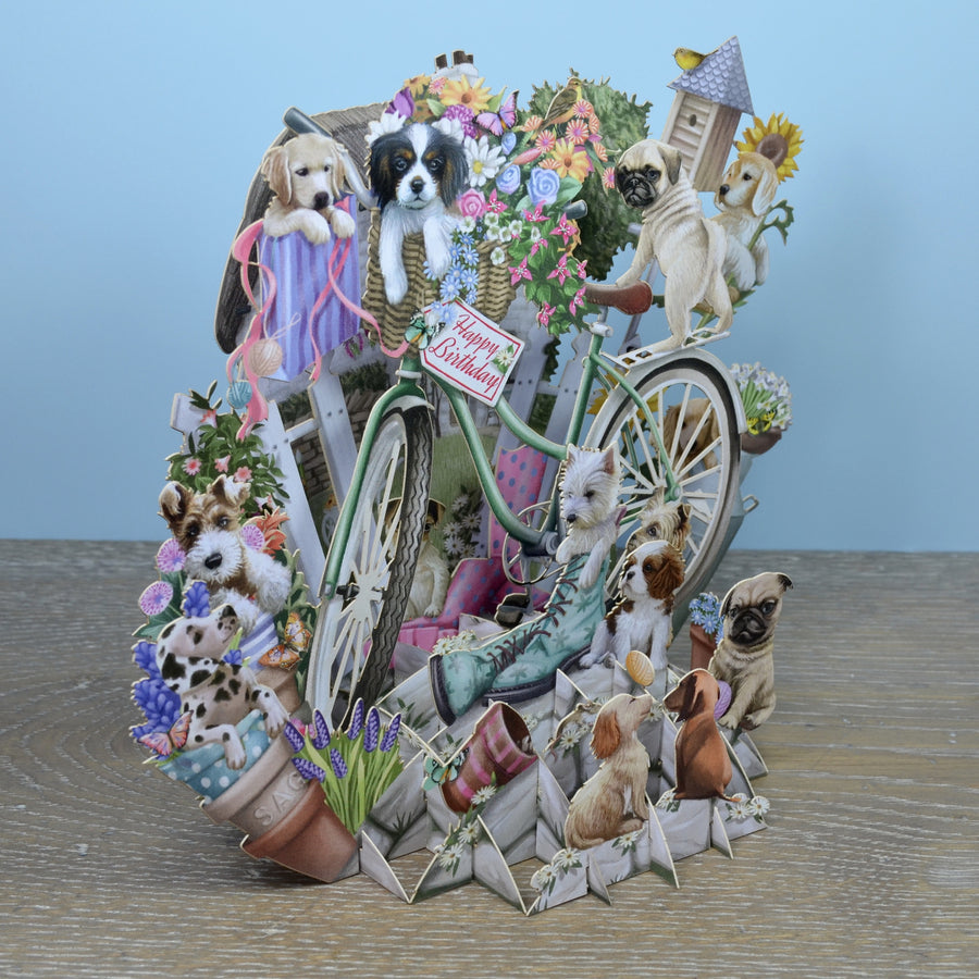 "Happy Birthday" Puppies - Top of the World Pop Up Greetings Card