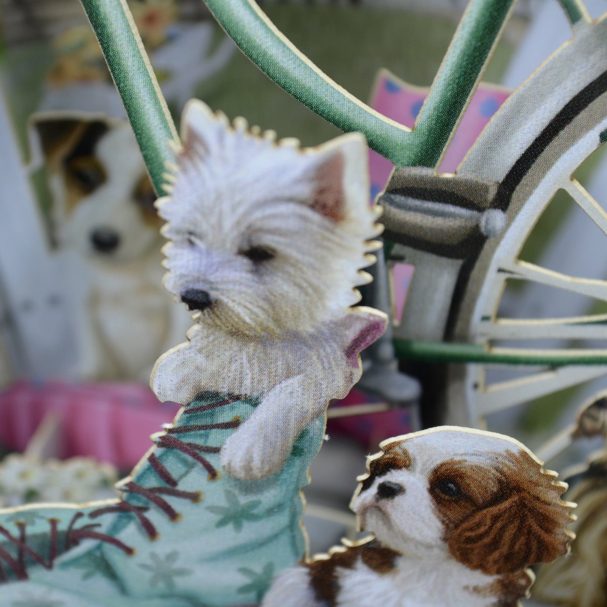 &quot;Happy Birthday&quot; Puppies - Top of the World Pop Up Greetings Card