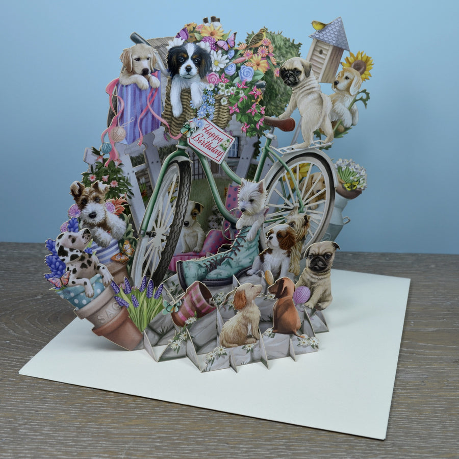 "Happy Birthday" Puppies - Top of the World Pop Up Greetings Card